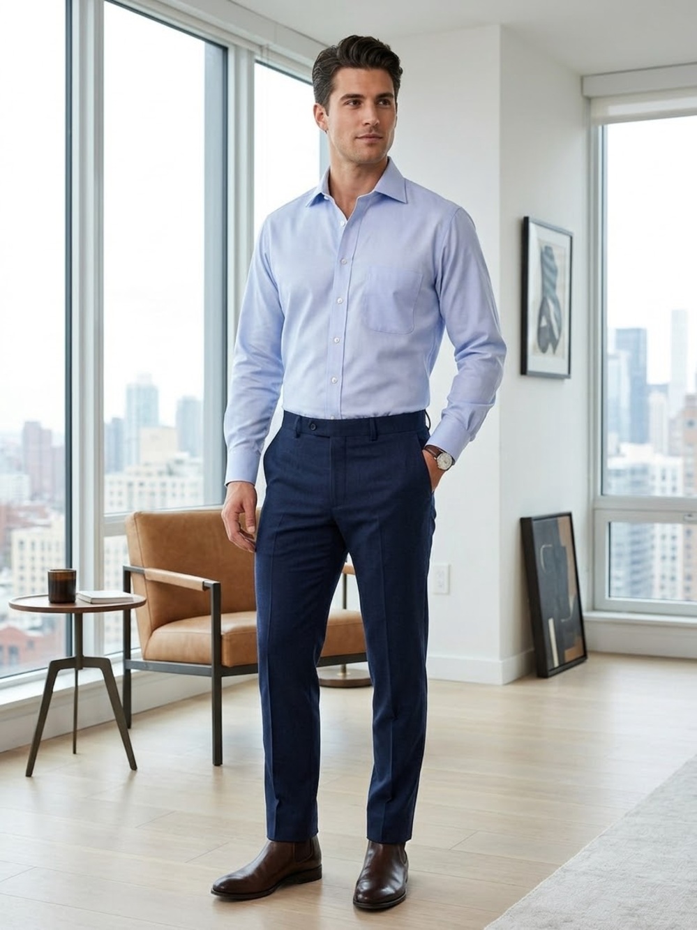 Andrew J Long Sleeve  Dress Shirt